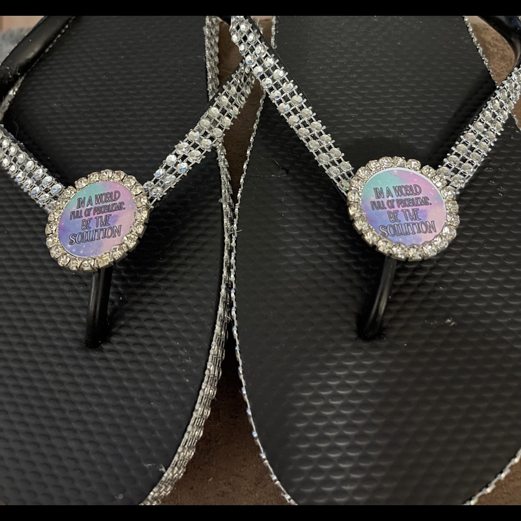 In A World Of Problems Be The Solution Sandals